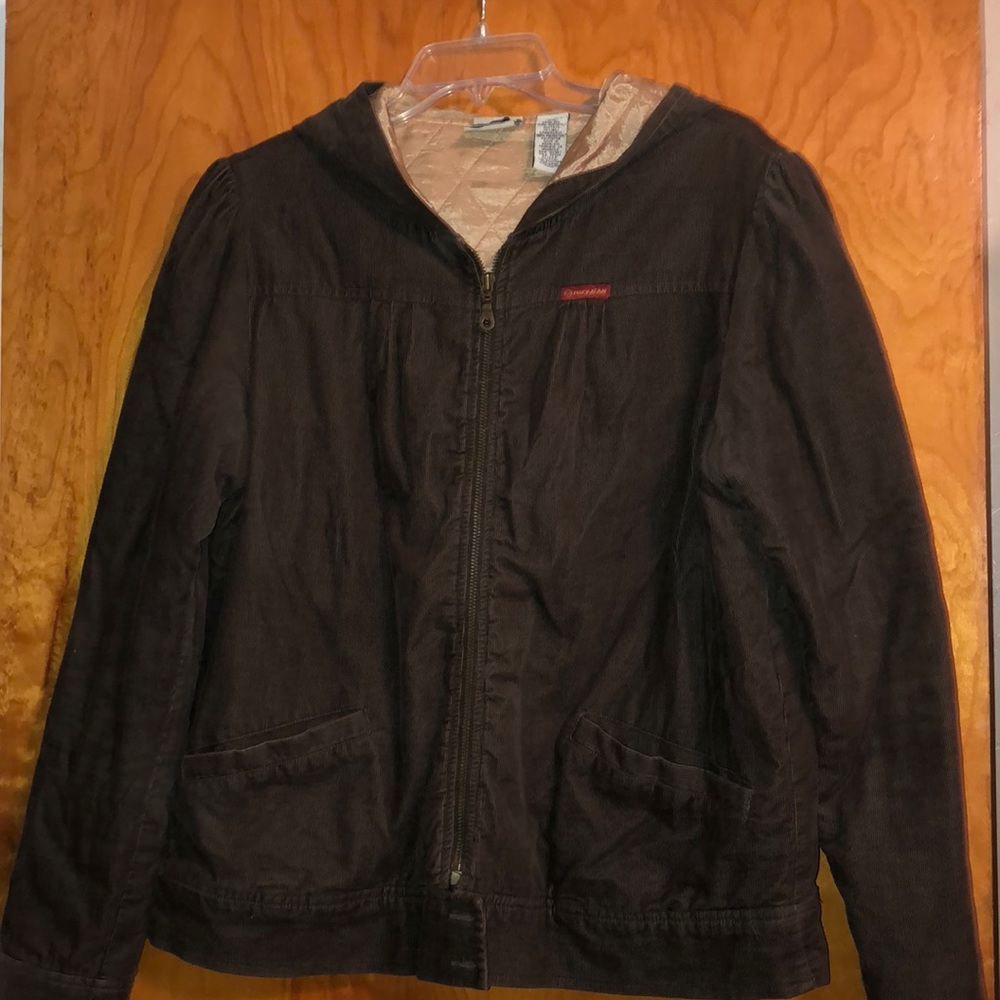 Roxy Brown Corduroy Zip Up Jacket with Hood
